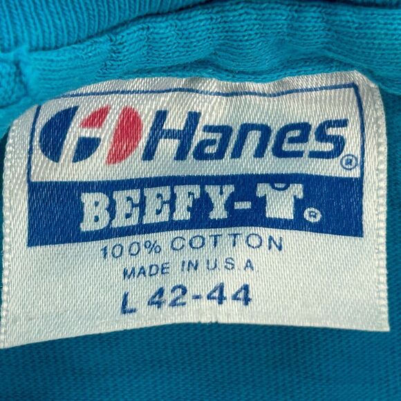 Vintage 80s Volkswagen Beetle Car Custom T Shirt VW Bug Azusa USA Blue L Large - Picture 11 of 13